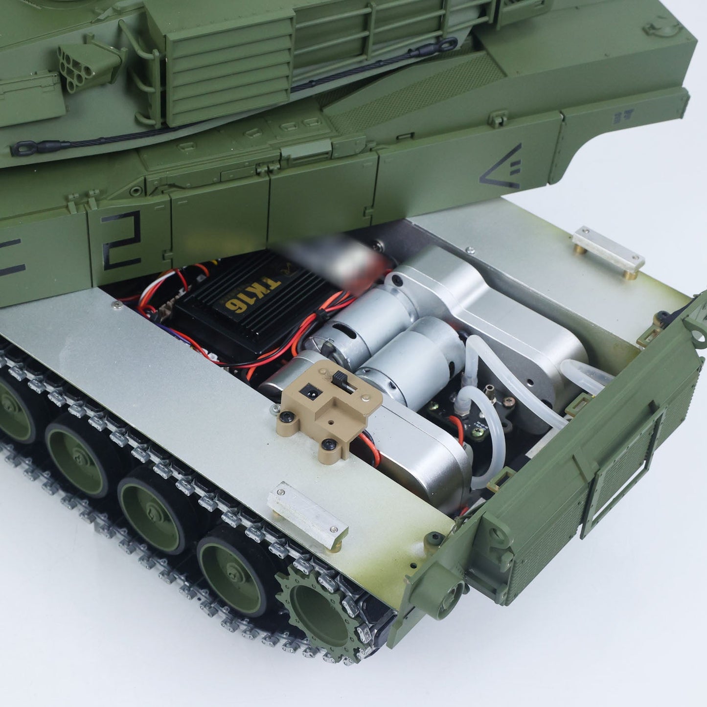 1/16 TOUCAN 3918 Abrams M1A2 RC Tank 360 Degree Turret Barrel Recoil Firing Flash Smoke Metal Gearbox Drive Idler Road Wheels