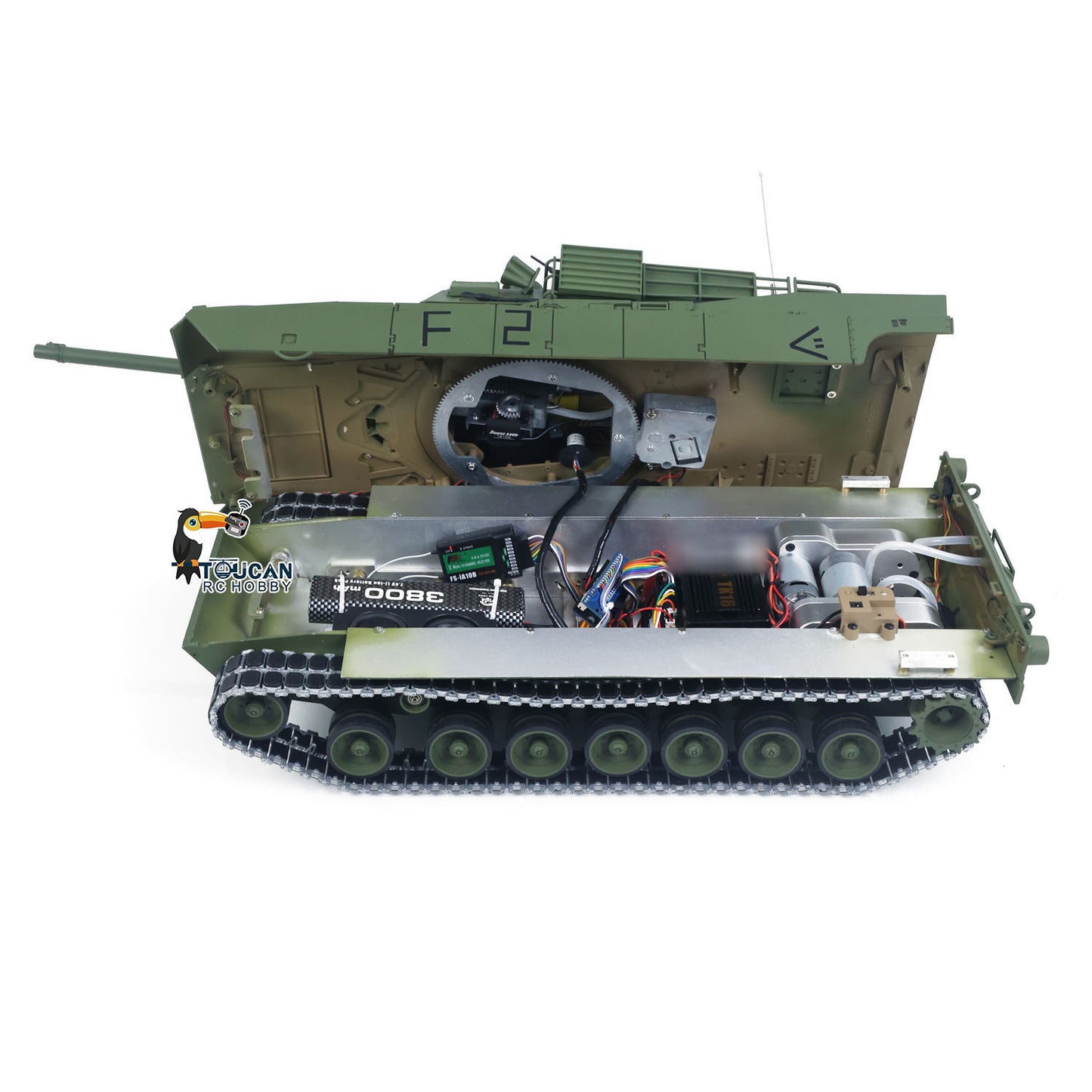 IN Stock 1/16 TOUCAN 3918 Abrams M1A2 RC Tank 360 Degree Turret Barrel Recoil Firing Flash Smoke Metal Gearbox Drive Idler Road Wheels