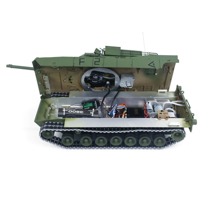 1/16 TOUCAN 3918 Abrams M1A2 RC Tank 360 Degree Turret Barrel Recoil Firing Flash Smoke Metal Gearbox Drive Idler Road Wheels