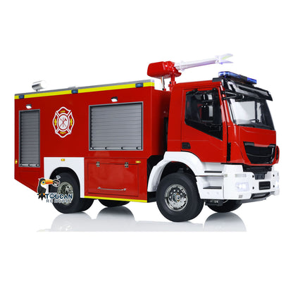 1/14 RC Feuerwehrauto 4x2 Zusammengebautes Rettungsfahrzeug 2-Gang-Getriebe Licht Sound Lackiertes Fahrzeug 