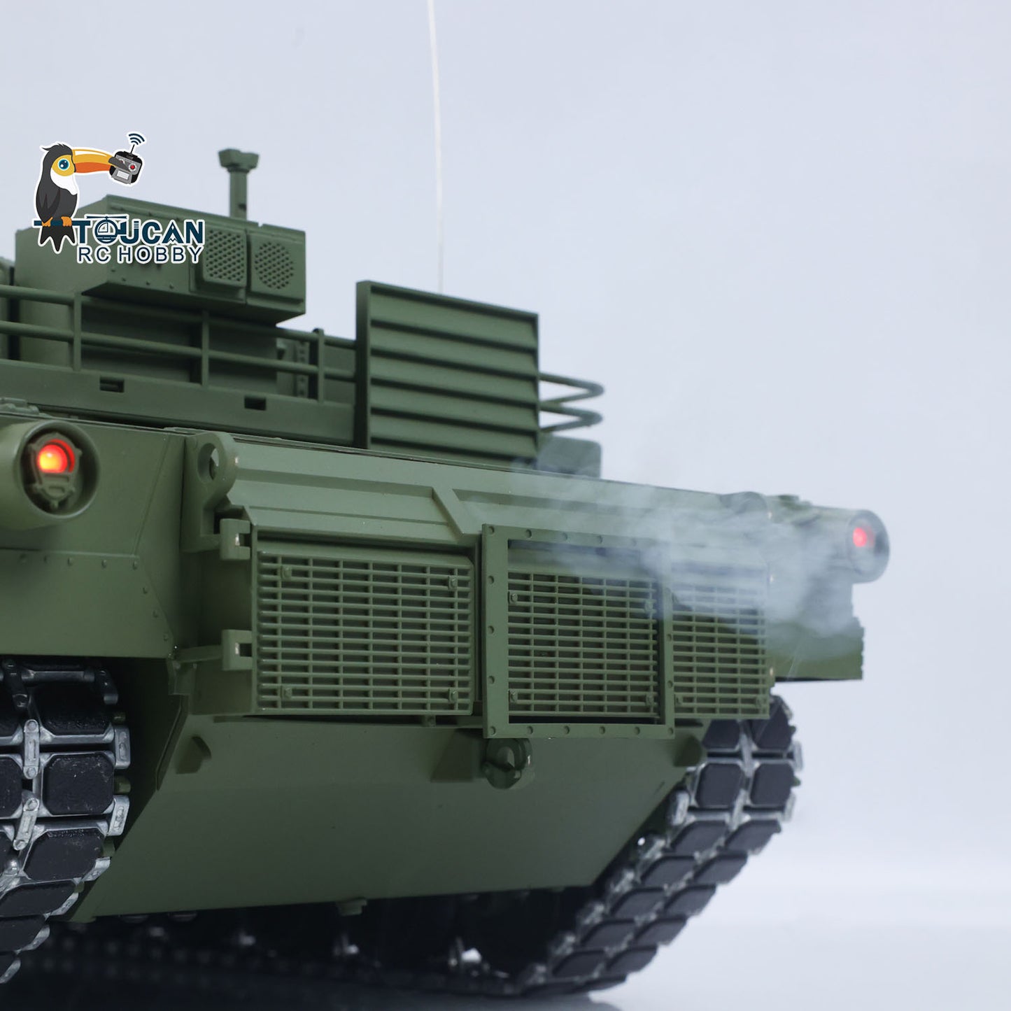 IN Stock 1/16 TOUCAN 3918 Abrams M1A2 RC Tank 360 Degree Turret Barrel Recoil Firing Flash Smoke Metal Gearbox Drive Idler Road Wheels