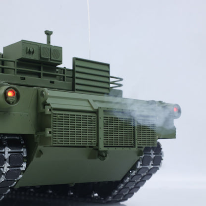 1/16 TOUCAN 3918 Abrams M1A2 RC Tank 360 Degree Turret Barrel Recoil Firing Flash Smoke Metal Gearbox Drive Idler Road Wheels