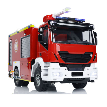 1/14 RC Feuerwehrauto 4x2 Zusammengebautes Rettungsfahrzeug 2-Gang-Getriebe Licht Sound Lackiertes Fahrzeug 