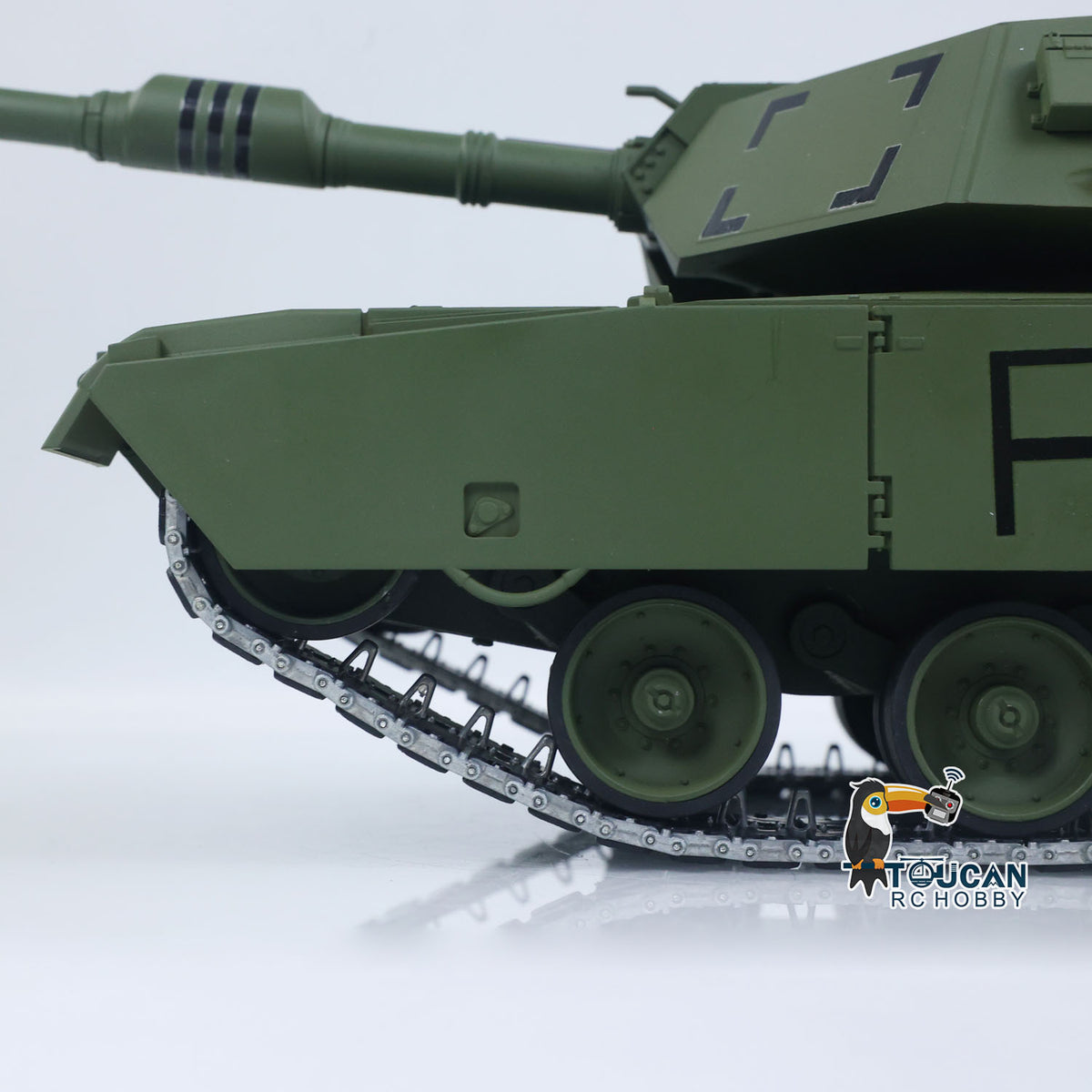 IN Stock 1/16 TOUCAN 3918 Abrams M1A2 RC Tank 360 Degree Turret Barrel Recoil Firing Flash Smoke Metal Gearbox Drive Idler Road Wheels