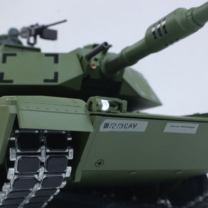 1/16 TOUCAN 3918 Abrams M1A2 RC Tank 360 Degree Turret Barrel Recoil Firing Flash Smoke Metal Gearbox Drive Idler Road Wheels
