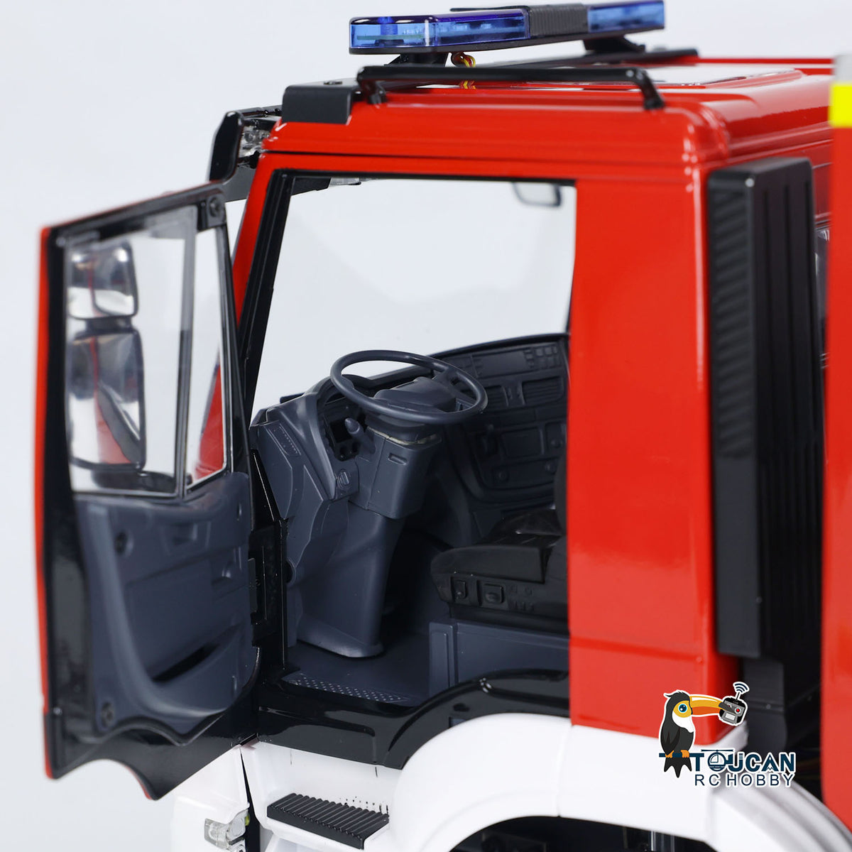 1/14 RC Feuerwehrauto 4x2 Zusammengebautes Rettungsfahrzeug 2-Gang-Getriebe Licht Sound Lackiertes Fahrzeug 