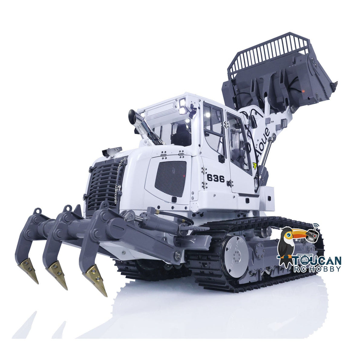 TOUCAN RC HOBBY LESU 1/14 636 Hydraulic Construction Vehicles Radio Controlle Track Loader Light Sound Motor Metal Openable Closable Bucket