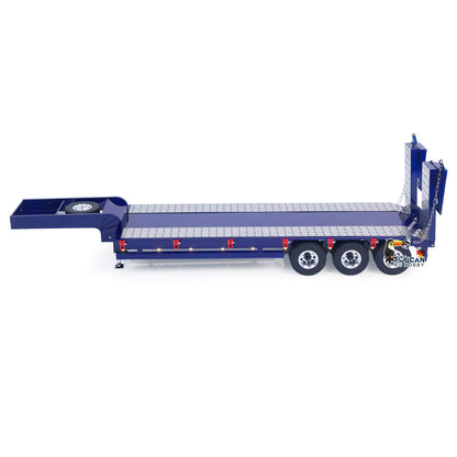 1/14 HHG-3Axles Full Metal RC Flatbed Semi-Trailer 3-Axle Electric Foldable Ramp w/Light System