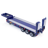 HHG-3Axles 1/14 Scale 100cm Metal Semi-Trailer w/Electric Legs Tailboard Lights Mini Radio Battery