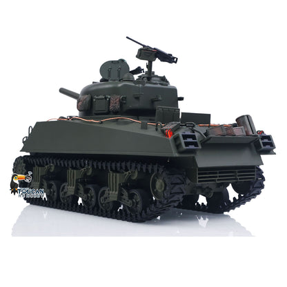 1/16 Remote Control Tank Sherman M4A3 Infrared System Barrel Elevation Smoke Unit 360 Rotation Metal Chassis Tracks Road Wheels