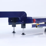 HHG-3Axles 1/14 Scale 100cm Metal Semi-Trailer w/Electric Legs Tailboard Lights Mini Radio Battery