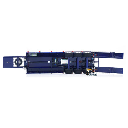HHG-3Axles 1/14 Metal Semi-Trailer w/Electric Tailboard Landing Legs Light Set RTR Battery Included