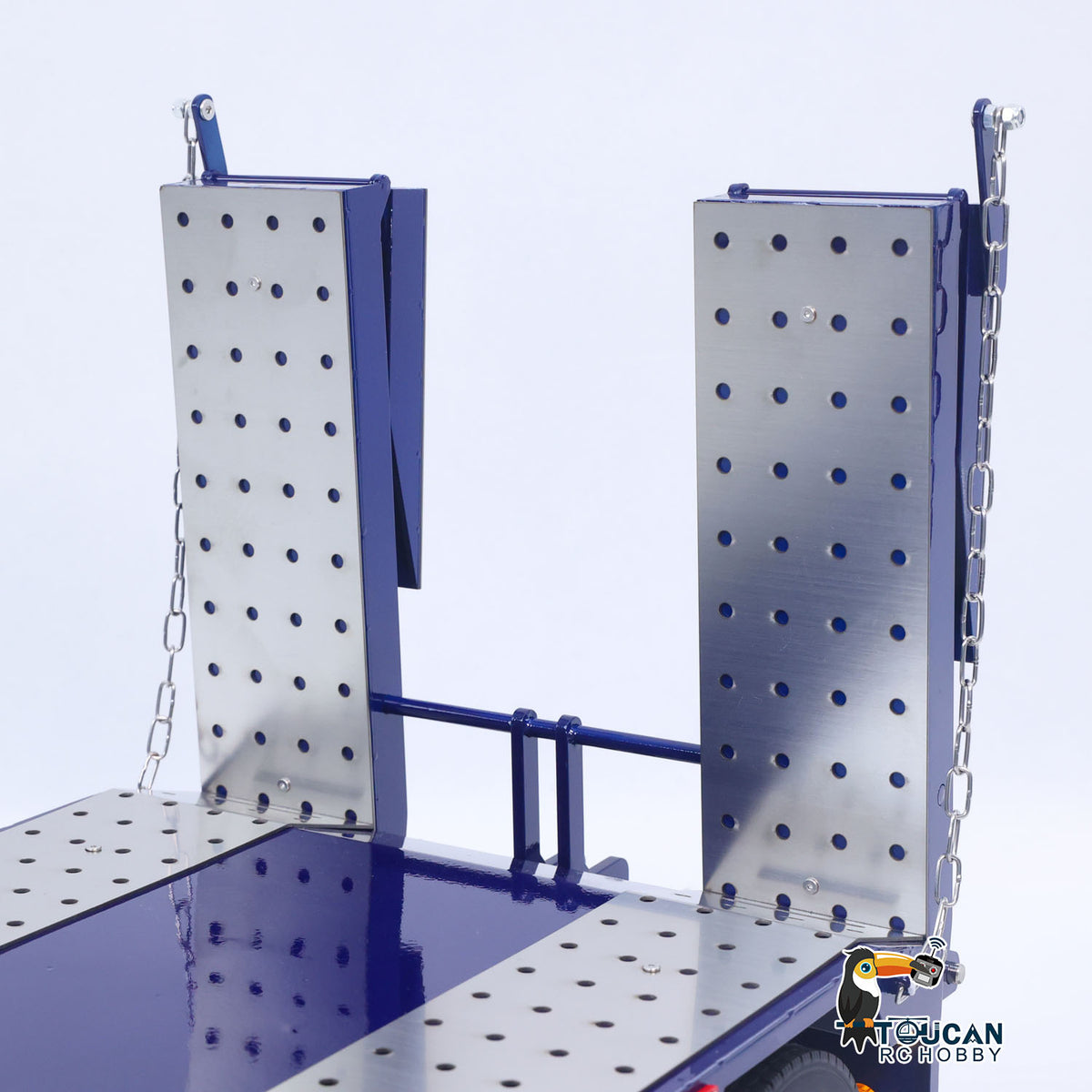 1/14 HHG-3Axles Full Metal RC Flatbed Semi-Trailer 3-Axle Electric Foldable Ramp w/Light System
