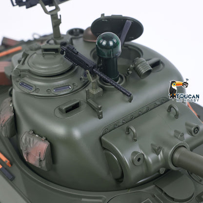 1/16 Remote Control Tank Sherman M4A3 Infrared System Barrel Elevation Smoke Unit 360 Rotation Metal Chassis Tracks Road Wheels