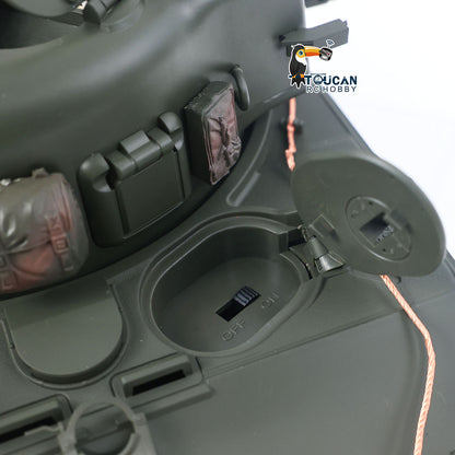 1/16 Remote Control Tank Sherman M4A3 Infrared System Barrel Elevation Smoke Unit 360 Rotation Metal Chassis Tracks Road Wheels