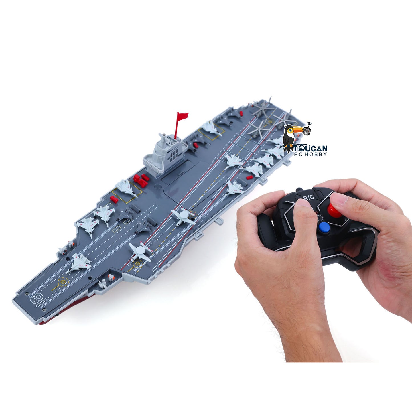 2,4 GHz RC Hochgeschwindigkeitsboot Fernbedienung Flugzeugträger Kriegsschiff S19 Elektrisches Wasserspielzeug RTR Batterie Doppelmotor USB-Aufladung