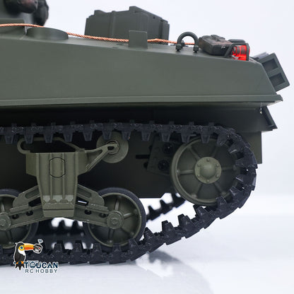 1/16 Remote Control Tank Sherman M4A3 Infrared System Barrel Elevation Smoke Unit 360 Rotation Metal Chassis Tracks Road Wheels