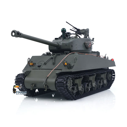 360 Rotation 1/16 Remote Control Tank Sherman M4A3 IR BB 76MM Barrel Elevation Smoke Unit Metal Chassis Tracks Road Wheels