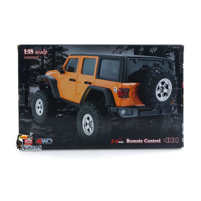 RC 1/18 Crawler RTR Off-Road-Truck 4WD Lichter Ferngesteuertes Auto Geschenk für Jungen mit drehmomentstarkem Kohlebürstenmotor 10A gebürstetem ESC