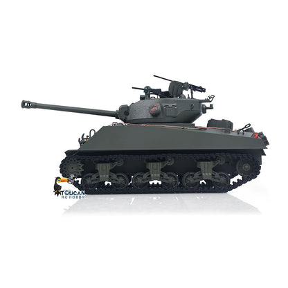 360 Rotation 1/16 Remote Control Tank Sherman M4A3 IR BB 76MM Barrel Elevation Smoke Unit Metal Chassis Tracks Road Wheels