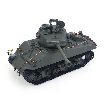 360 Rotation 1/16 Remote Control Tank Sherman M4A3 IR BB 76MM Barrel Elevation Smoke Unit Metal Chassis Tracks Road Wheels