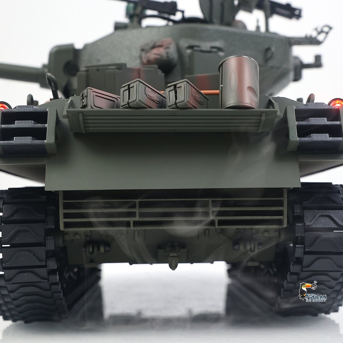 360 Rotation 1/16 Remote Control Tank Sherman M4A3 IR BB 76MM Barrel Elevation Smoke Unit Metal Chassis Tracks Road Wheels