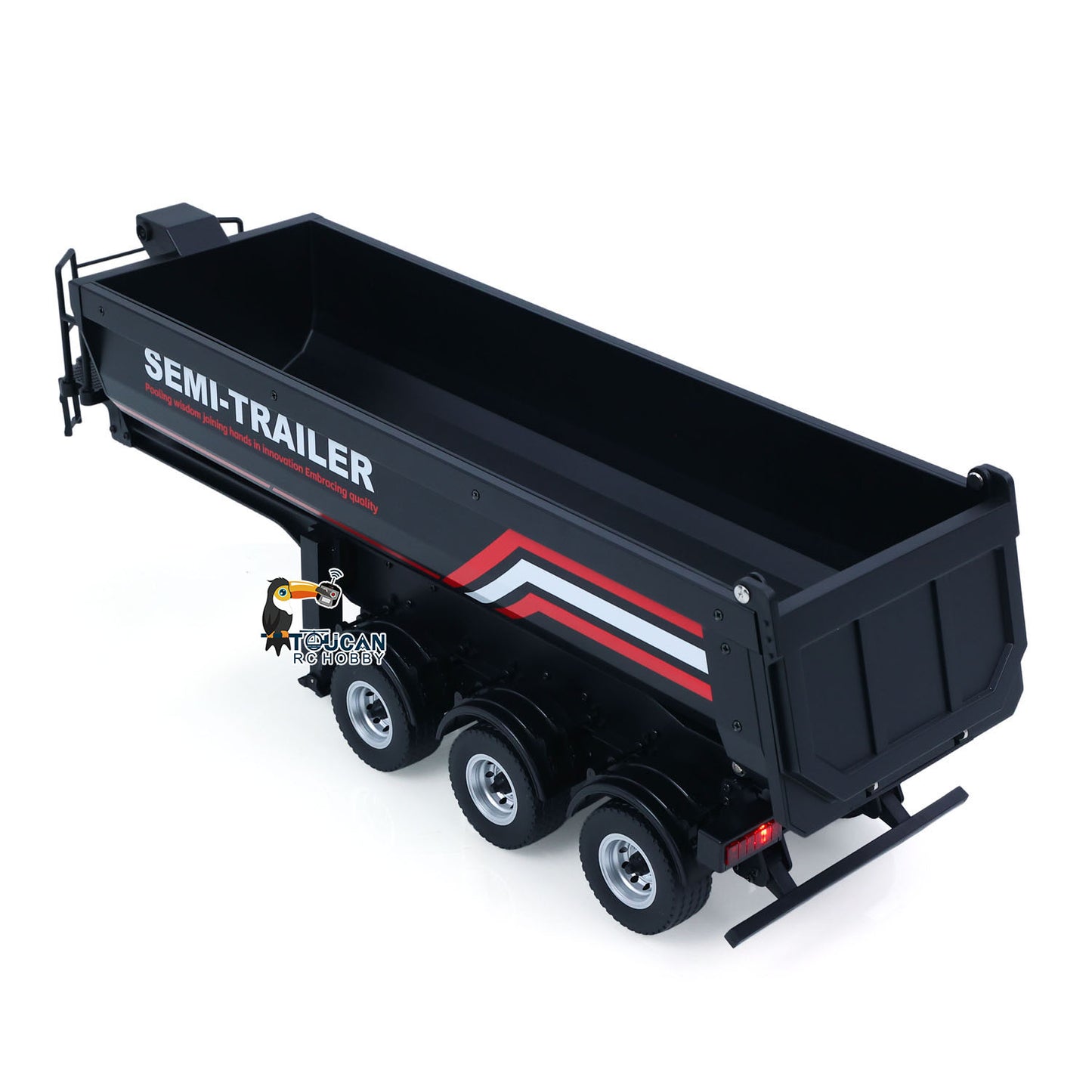 HUINA 1/18 Electric Lifting Remote Control Semi Dump Trailer for RC Tractor Truck 1501 Tail Light Support Leg No Sound System