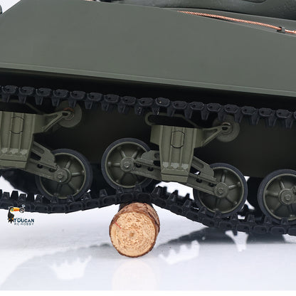 360 Rotation 1/16 Remote Control Tank Sherman M4A3 IR BB 76MM Barrel Elevation Smoke Unit Metal Chassis Tracks Road Wheels