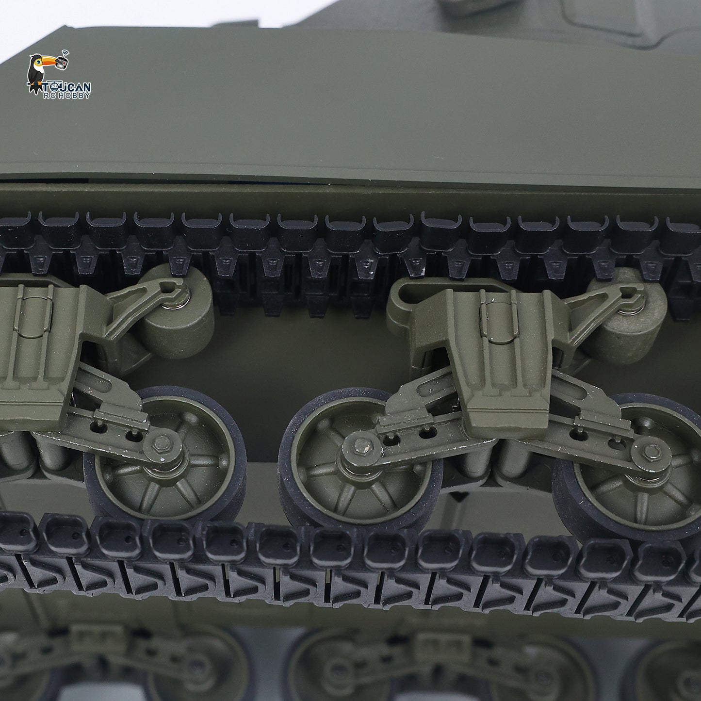 360 Rotation 1/16 Remote Control Tank Sherman M4A3 IR BB 76MM Barrel Elevation Smoke Unit Metal Chassis Tracks Road Wheels