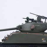 360 Rotation 1/16 Remote Control Tank Sherman M4A3 IR BB 76MM Barrel Elevation Smoke Unit Metal Chassis Tracks Road Wheels