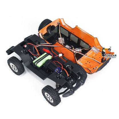 RC 1/18 Crawler RTR Off-Road-Truck 4WD Lichter Ferngesteuertes Auto Geschenk für Jungen mit drehmomentstarkem Kohlebürstenmotor 10A gebürstetem ESC