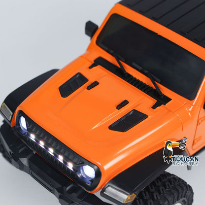 RC 1/18 Crawler RTR Off-Road-Truck 4WD Lichter Ferngesteuertes Auto Geschenk für Jungen mit drehmomentstarkem Kohlebürstenmotor 10A gebürstetem ESC