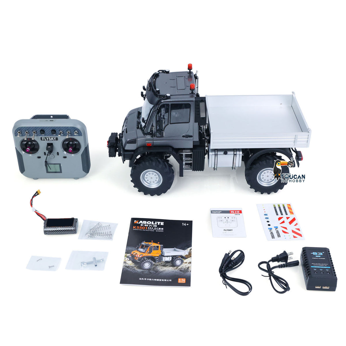 TOUCAN RC HOBBY Fast Free Shipping 1/14 KABOLITE K5501 2-Speed Gearbox Remote Control Off Road Car RC Dumper ATV Light Truck Axle Locks RTR Light Sound System