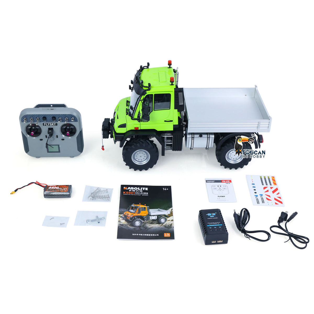 TOUCAN RC HOBBY Fast Free Shipping KABOLITE K5501 1/14 Remote Control Off Road Car RC Dumper ATV Light Truck 2-Speed Transmission Metal Drive Shaft Lights Sounds