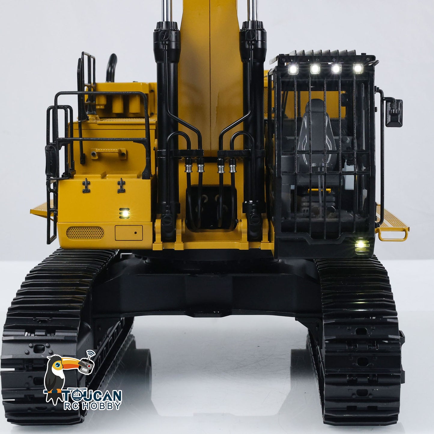 Toucanhobby C374 1/14 Metal RC Hydraulic Excavator RTR Brushless Motor Quick Coupler FlySky I6S Controller for Construction Model Collectors