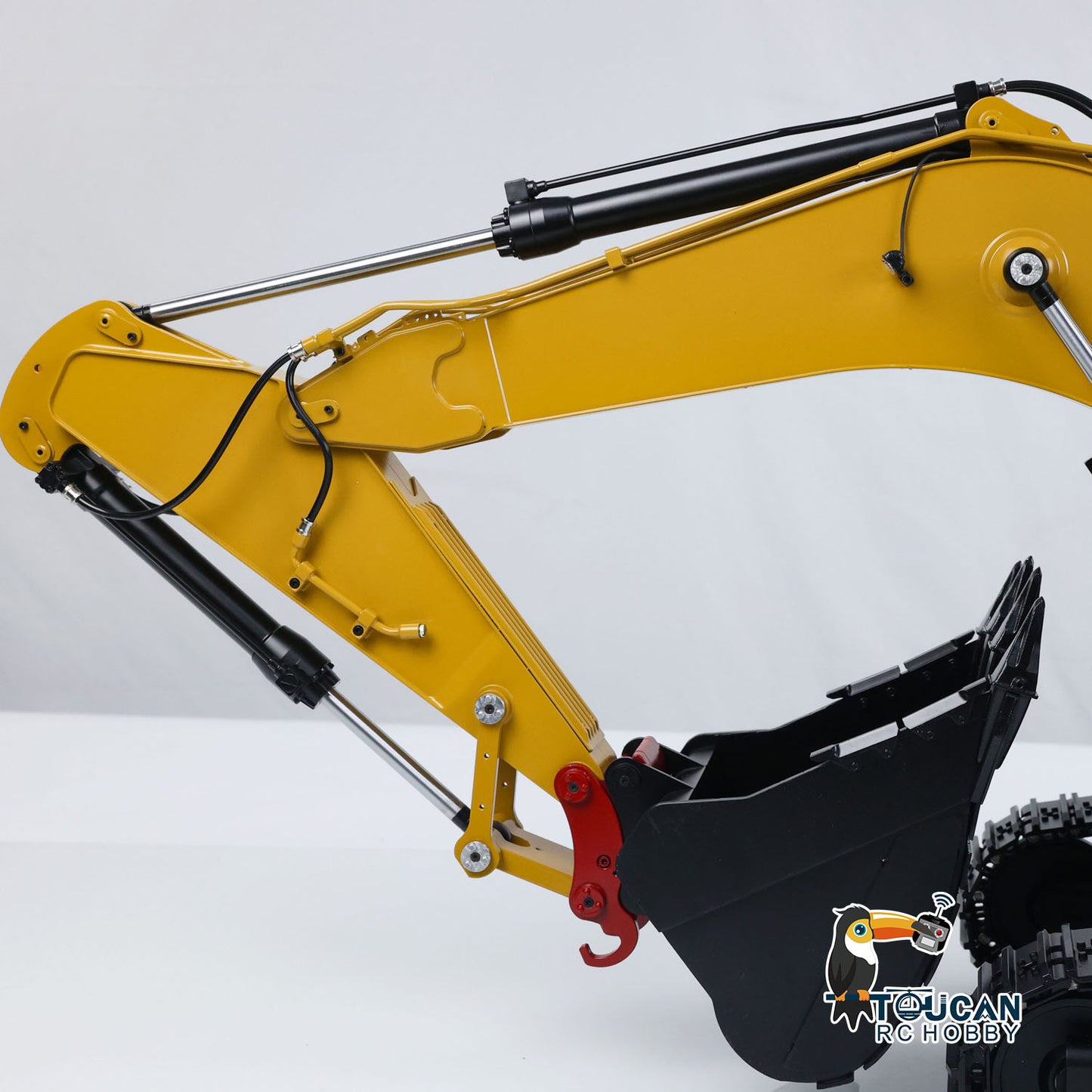 Toucanhobby C374 1/14 Metal RC Hydraulic Excavator RTR Brushless Motor Quick Coupler FlySky I6S Controller for Construction Model Collectors