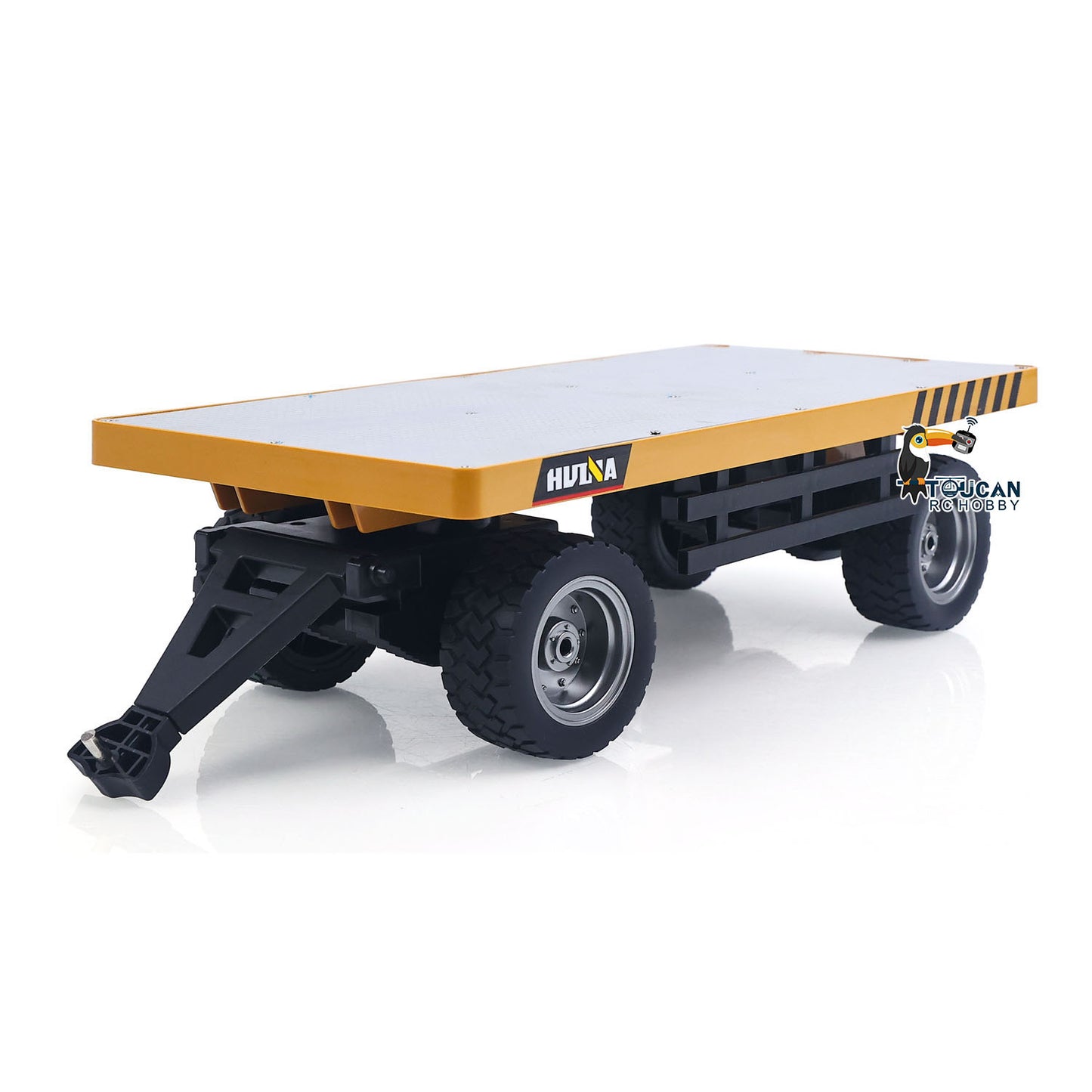 HUINA 1/10 2Axle Flatbed Trailer Manual Lifting Tail Board For 1/14 Electric Remote Control Forklift Model Light Sound Effect