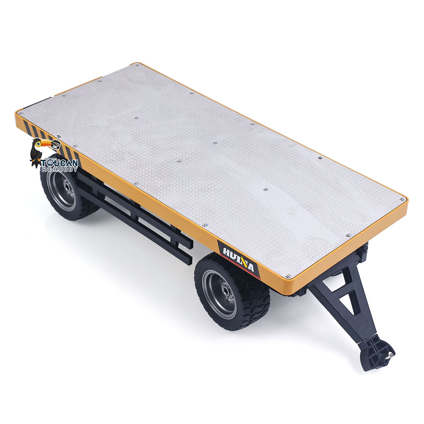 HUINA 1/10 2Axle Flatbed Trailer Manual Lifting Tail Board For 1/14 Electric Remote Control Forklift Model Light Sound Effect