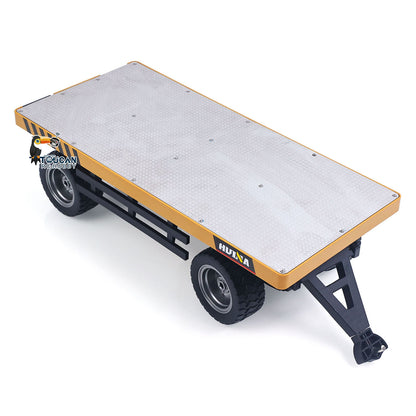 HUINA 1/10 2Axle Flatbed Trailer Manual Lifting Tail Board For 1/14 Electric Remote Control Forklift Model Light Sound Effect