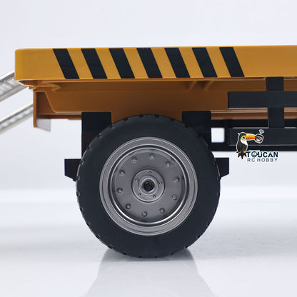 HUINA 1/10 2Axle Flatbed Trailer Manual Lifting Tail Board For 1/14 Electric Remote Control Forklift Model Light Sound Effect