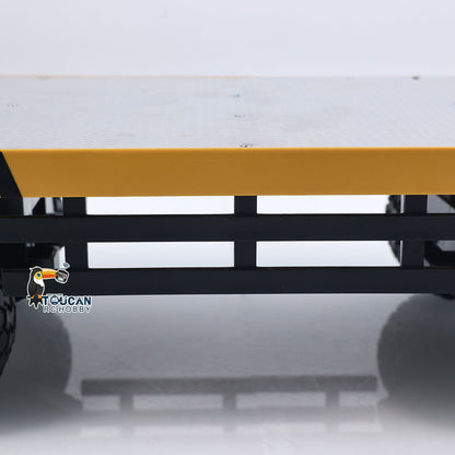 HUINA 1/10 2Axle Flatbed Trailer Manual Lifting Tail Board For 1/14 Electric Remote Control Forklift Model Light Sound Effect