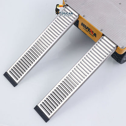 HUINA 1/10 2Axle Flatbed Trailer Manual Lifting Tail Board For 1/14 Electric Remote Control Forklift Model Light Sound Effect
