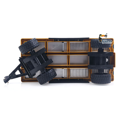 HUINA 1/10 2Axle Flatbed Trailer Manual Lifting Tail Board For 1/14 Electric Remote Control Forklift Model Light Sound Effect