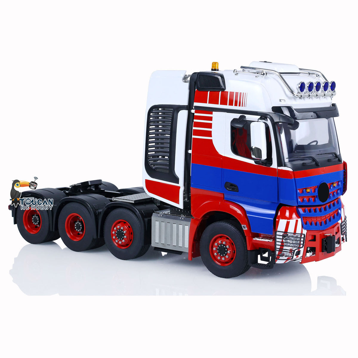 1/14 TOUCAN Lackiert 8x8 RC Sattelzugmaschine Funkgesteuerte Autos Modell Schwermetallchassis Raucheinheit Tonlicht