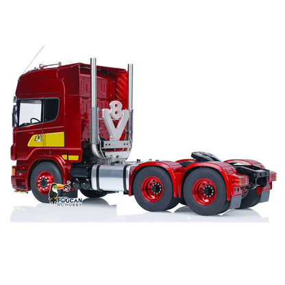 TOUCAN Lackierter 1/14 RC Sattelzugmaschine Ferngesteuertes Automodell 6x6 Metallchassis 2-Gang-Getriebe Lichter Rauchantenne