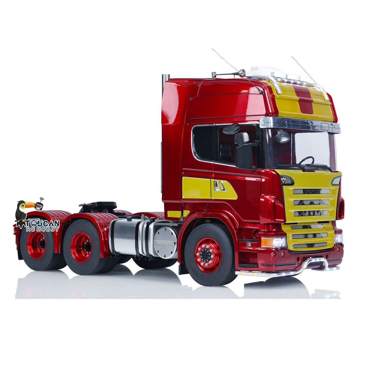 TOUCAN RC HOBBY 1/14 6x6 RC Tractor Truck  Metal Chassis Remote Control Cars Lights Sounds