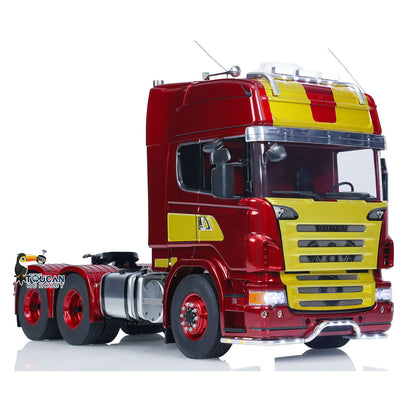 TOUCAN Lackierter 1/14 RC Sattelzugmaschine Ferngesteuertes Automodell 6x6 Metallchassis 2-Gang-Getriebe Lichter Rauchantenne