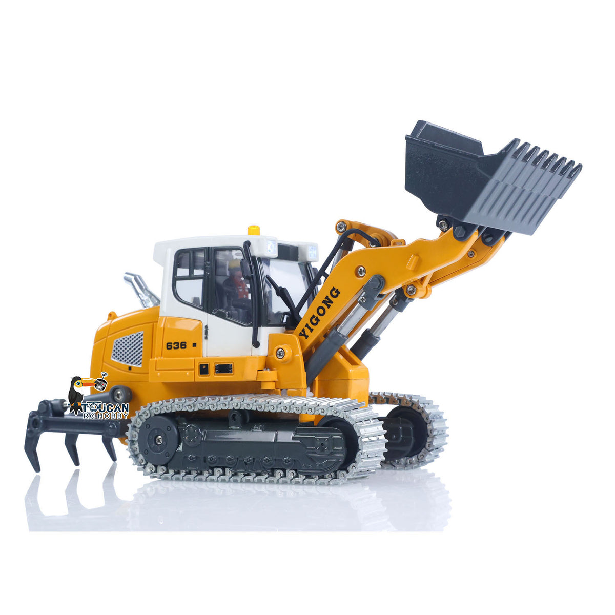 1:50 RC Elektro-Hebekettenlader LR636 2,4G Baufahrzeug Metallschaufelketten Ripper RTR-Modell Licht Ton Batterie