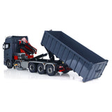 1/14 RC Hydraulic Full Dump Truck Crane 770S Metal 10x10 Remote Control Roll on off Tipper 3Speed RTR Model Car Frsky XE Radio