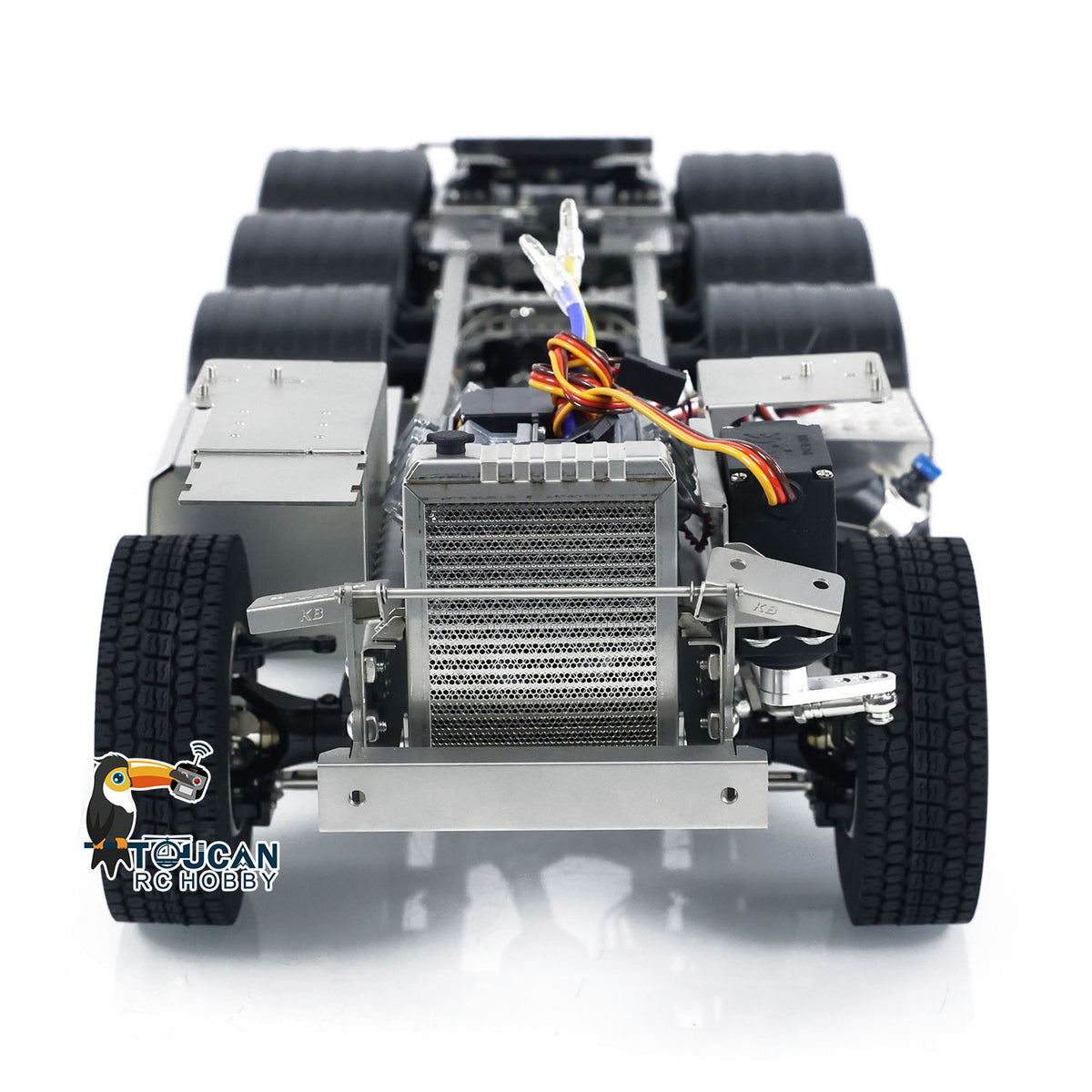 1/14 8x8 Metallchassis für ferngesteuerten RC-Traktor-LKW 3363 Autosimulationsmodell 3-Gang-Getriebe montierter ESC